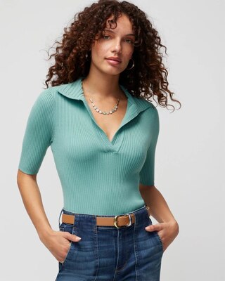 Elbow Sleeve Crochet Collar Pullover Sweater
