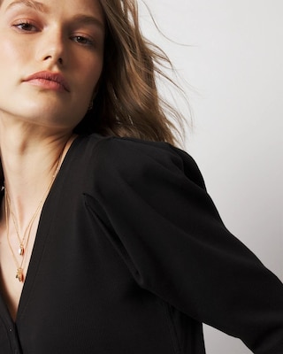 WHBM FORME™ Ribbed Stretch Henley Top click to view larger image.