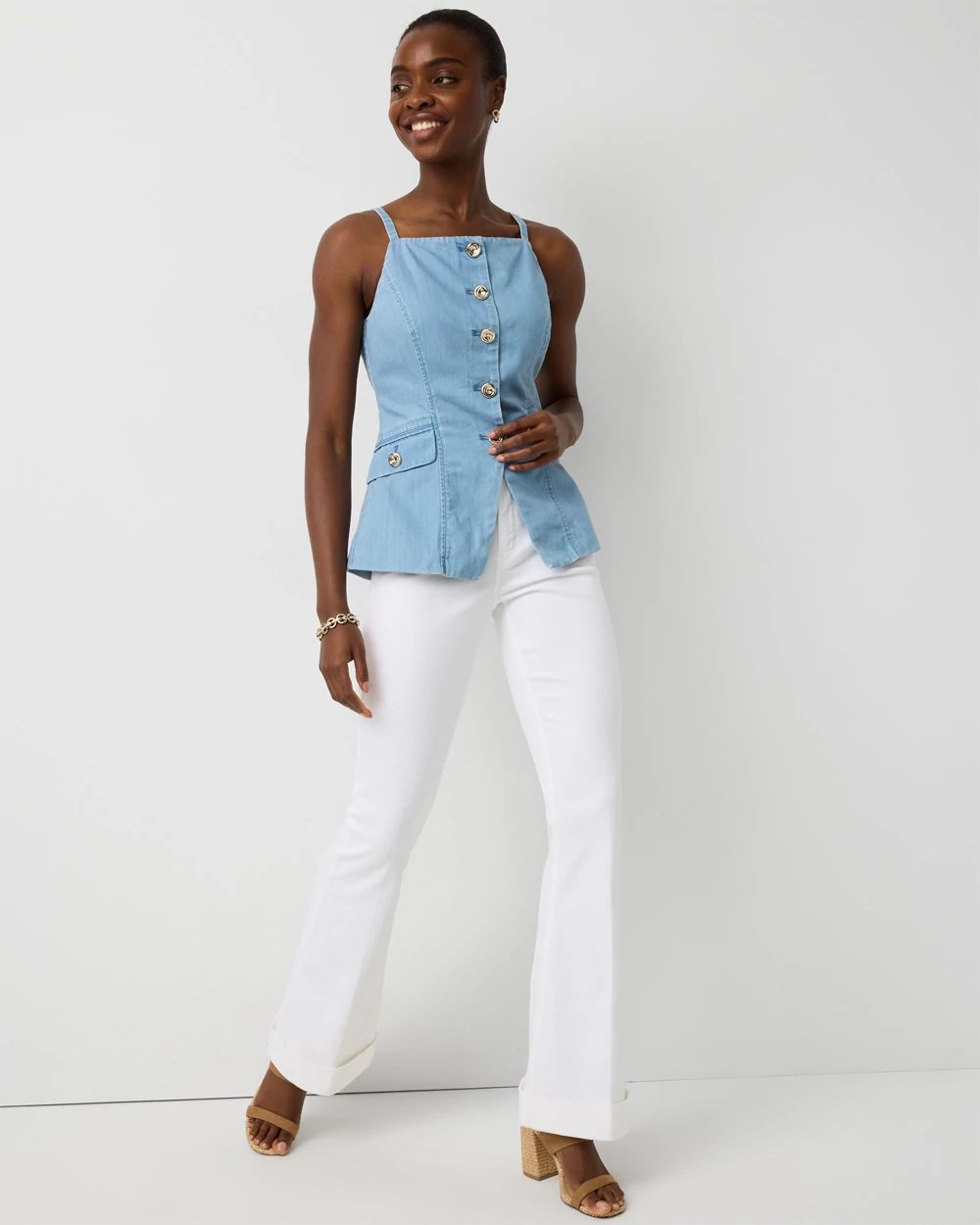 Featherweight Denim Longline Vest