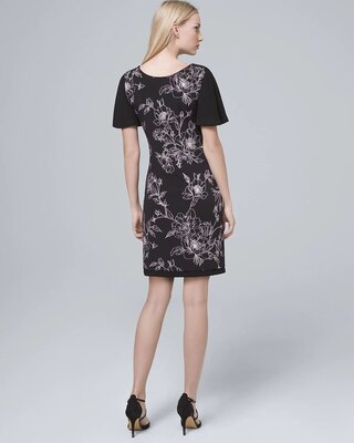 Ultimate Reversible Chiffon-Sleeve Knit Shift Dress