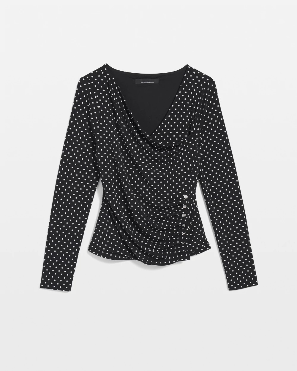 Ruched Button Trimmed Top