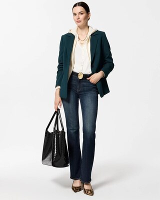 Luxe Stretch Ruched Sleeve Blazer click to view larger image.