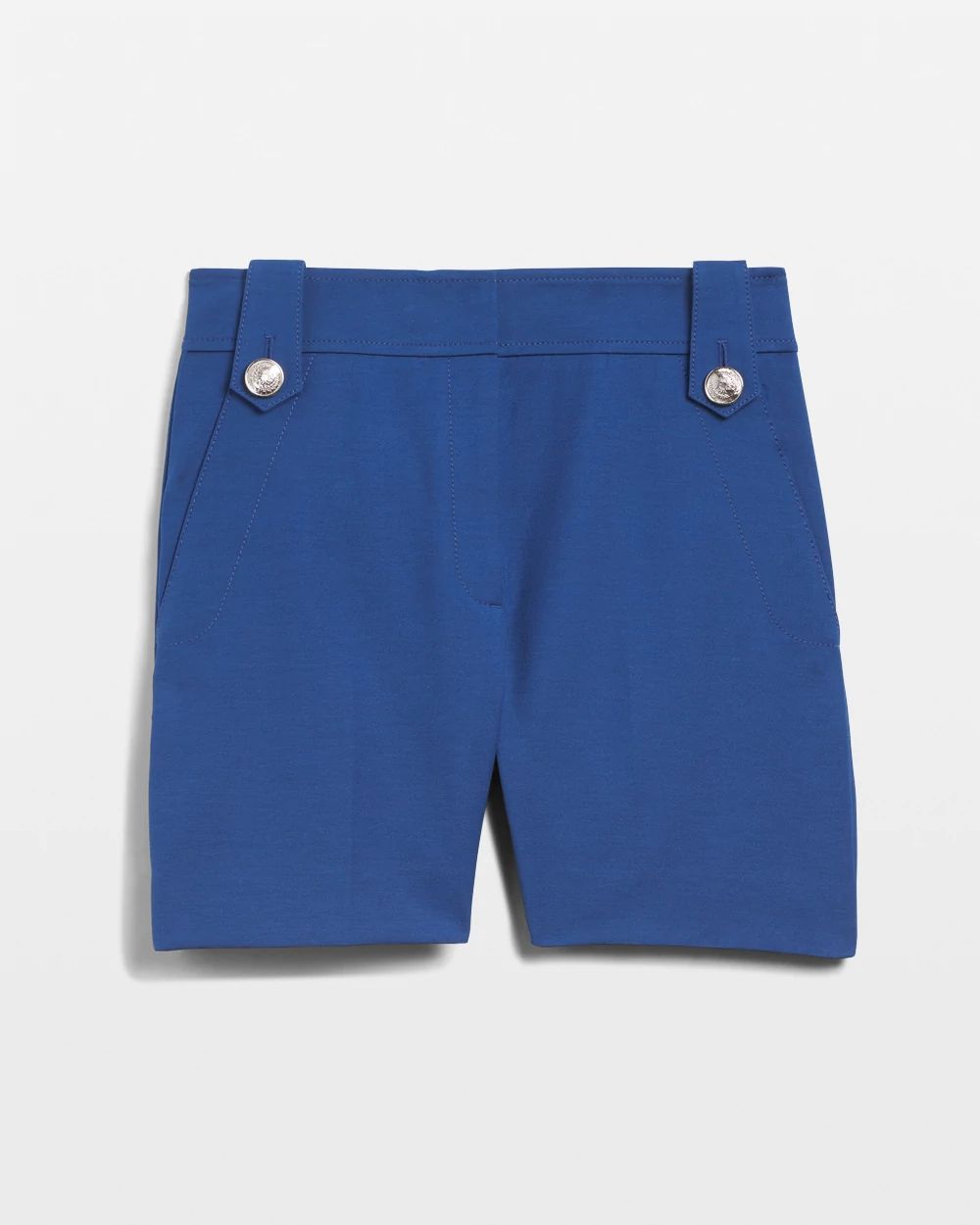 High-Rise Lightweight Button Comfort Stretch Shorts click to view larger image.