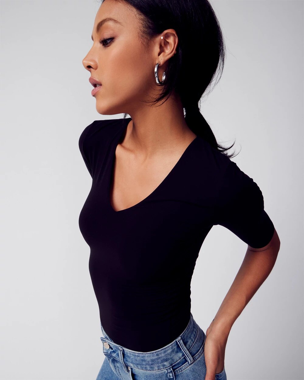WHBM FORME Elbow-Sleeve Top - image 2