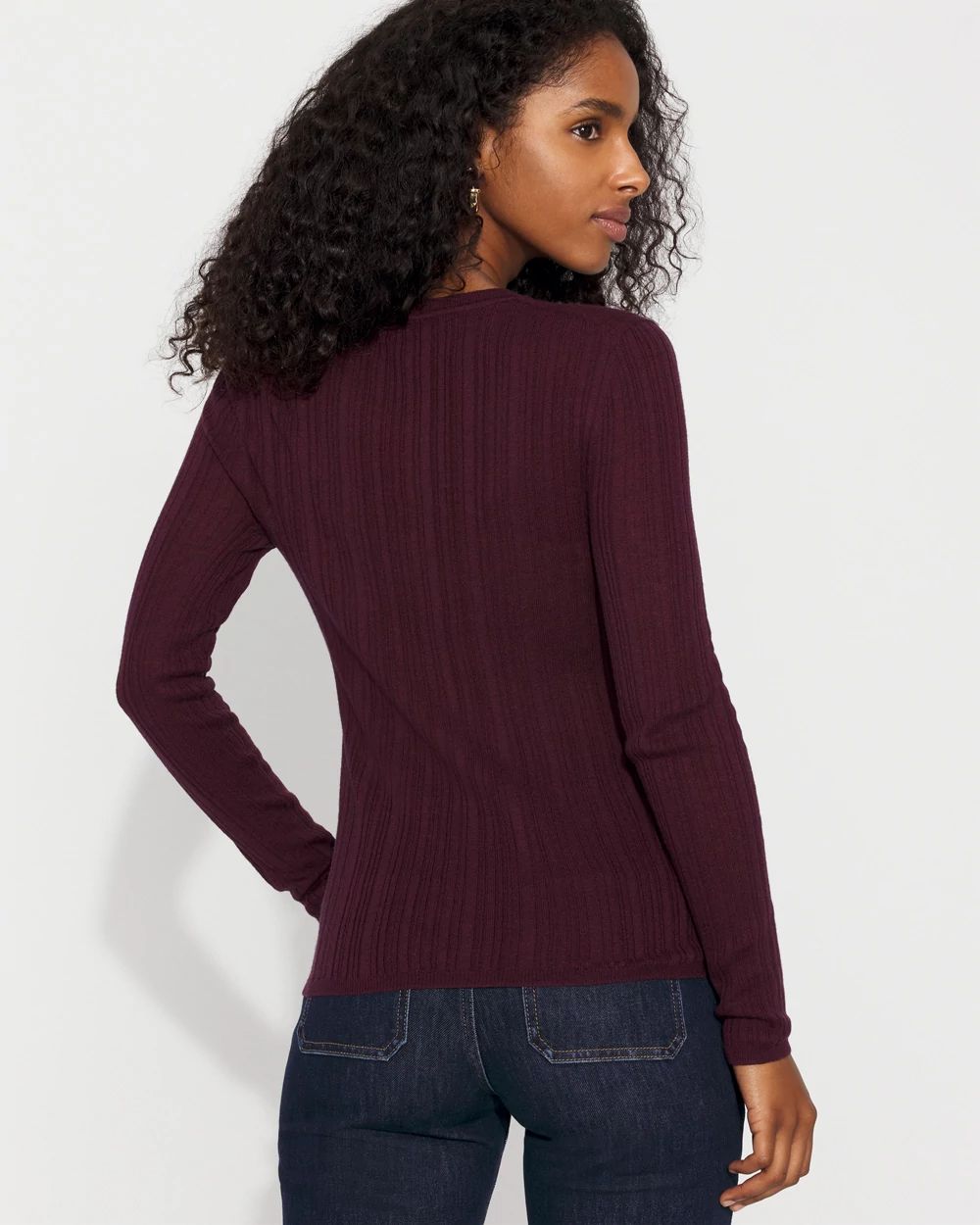 Ribbed Henley Sweater click to view larger image.