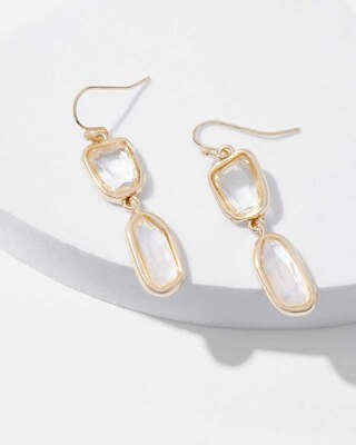 Gold Multi-Stone Linear Earrings click to view larger image.