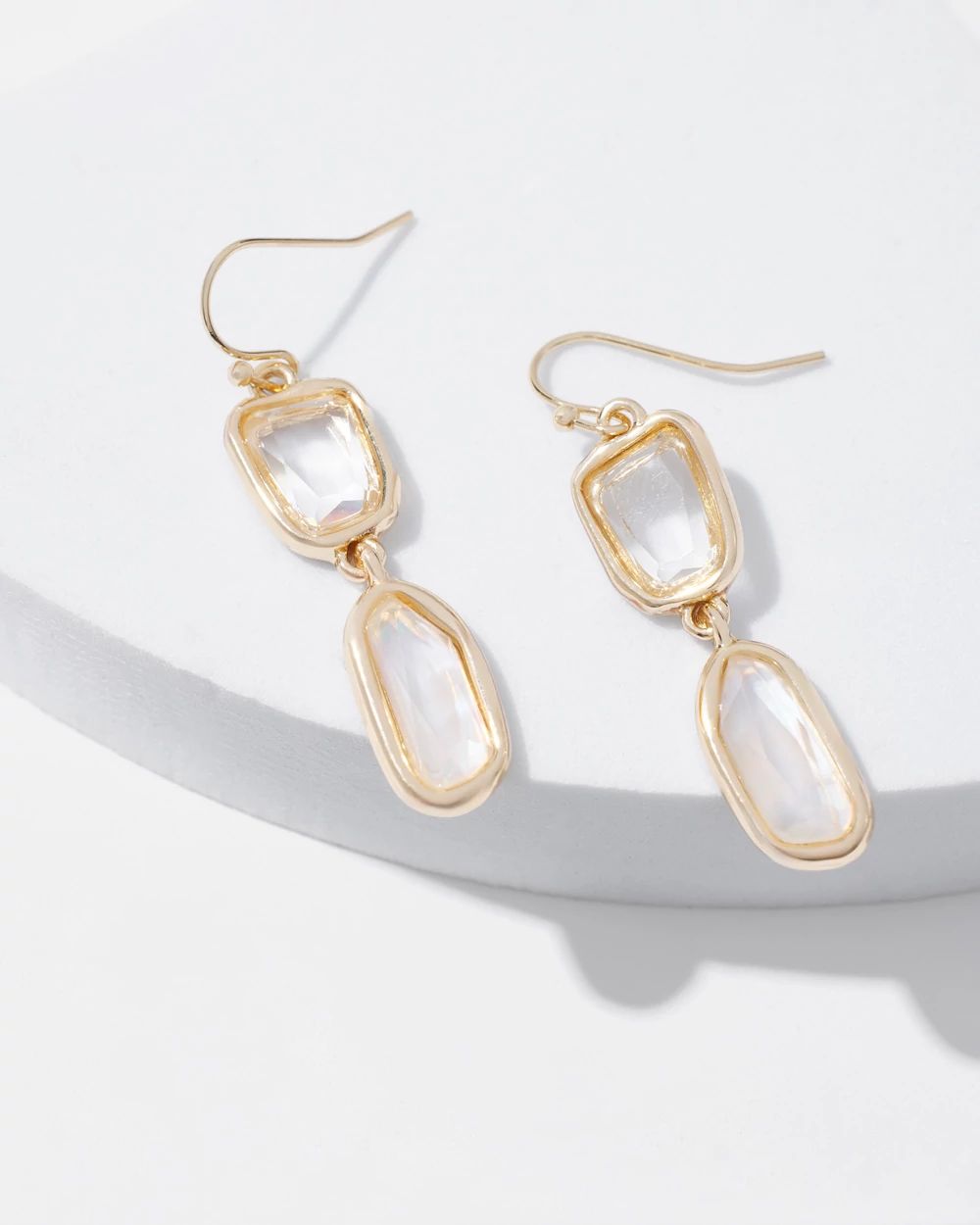 Gold Multi-Stone Linear Earrings