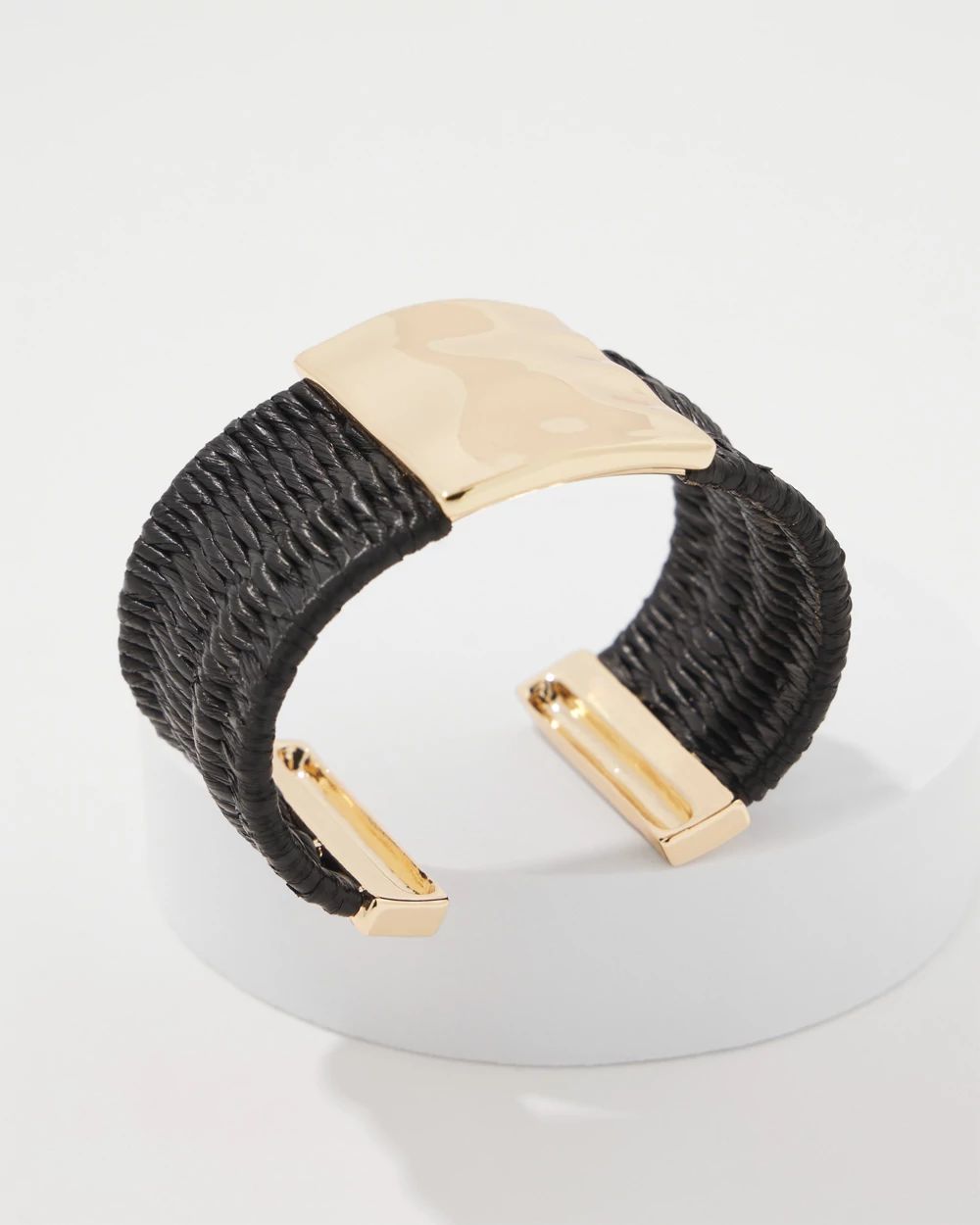Black Raffia + Gold Cuff