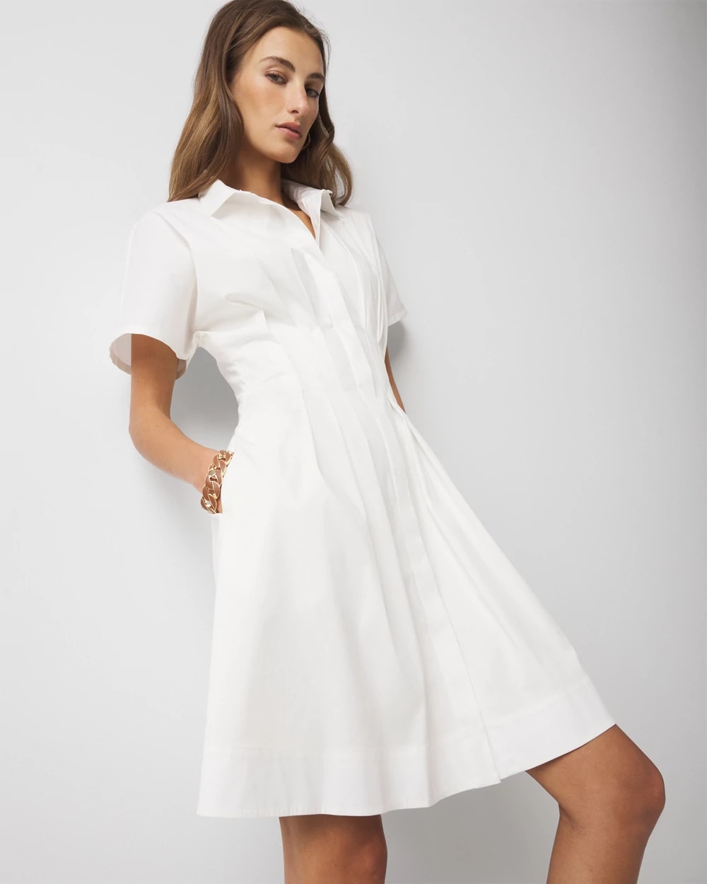 Poplin Corset Shirt Dress