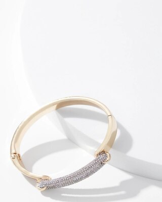 Mixed Metal Pave Link Hinge Bracelet