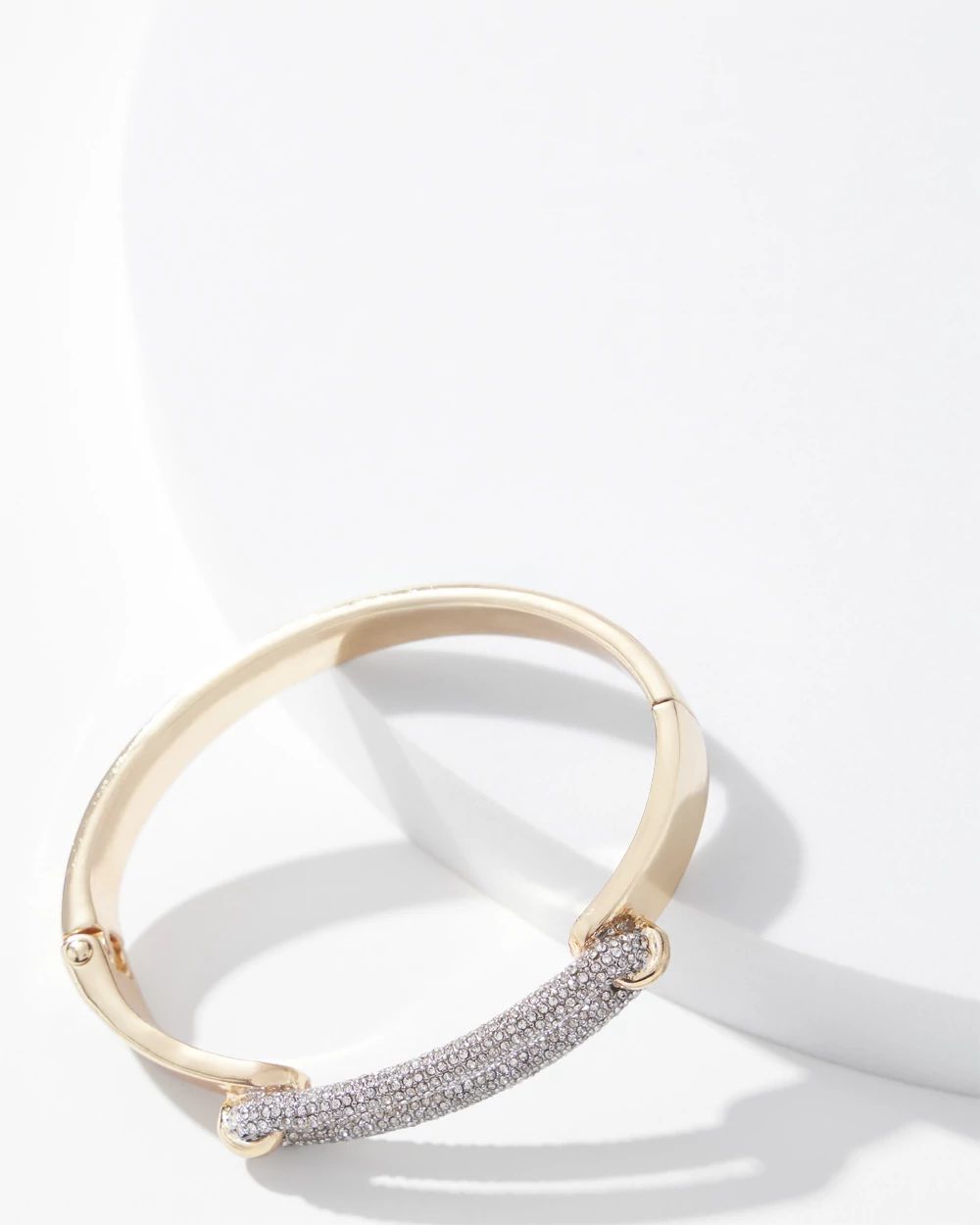 Mixed Metal Pave Link Hinge Bracelet