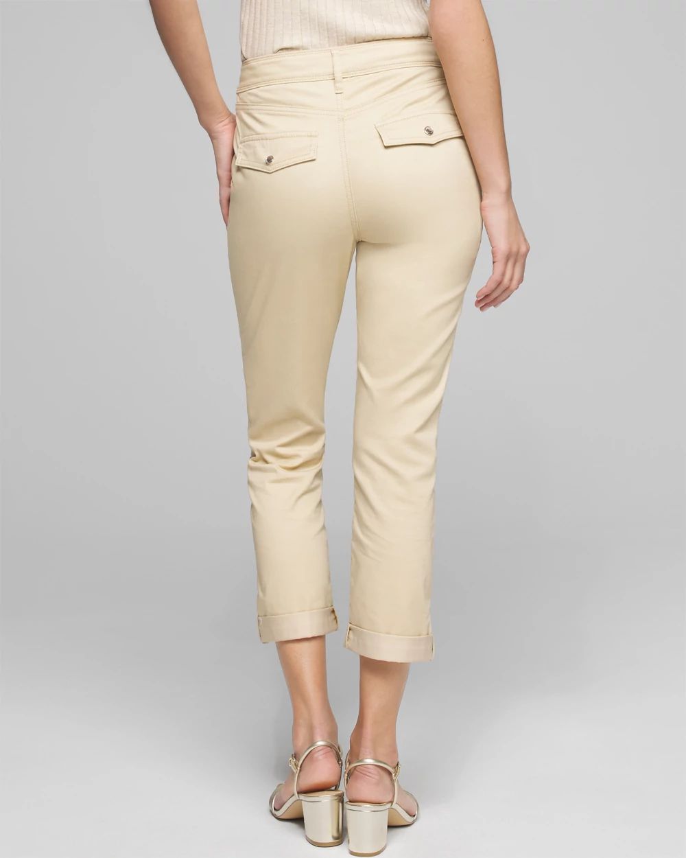 Outlet WHBM Mid-Rise Utility Crop Pants click to view larger image.