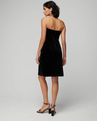 Petite Strapless Velvet Mini Dress