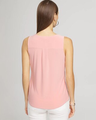 Matte Jersey Lace Notch Neck Tank