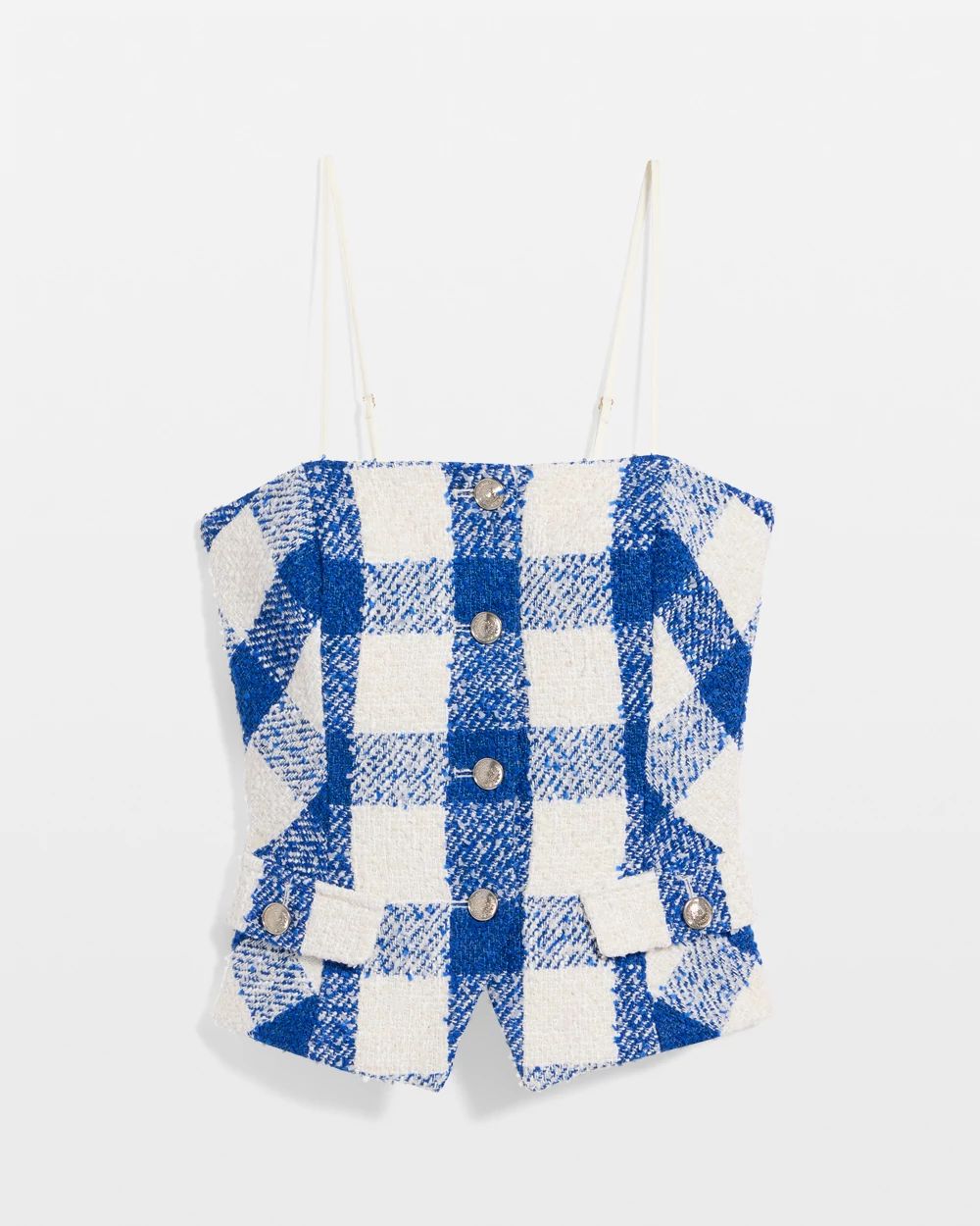 Petite Bouclé Plaid Bustier