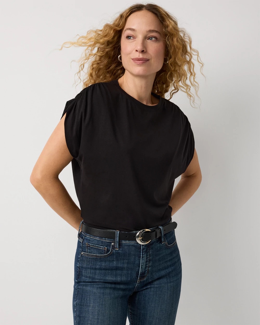 Ruched Shoulder Tee - image 5