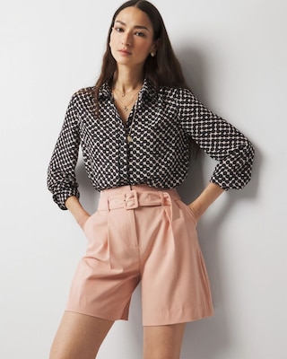 Extra High-Rise Belted Tailored Shorts