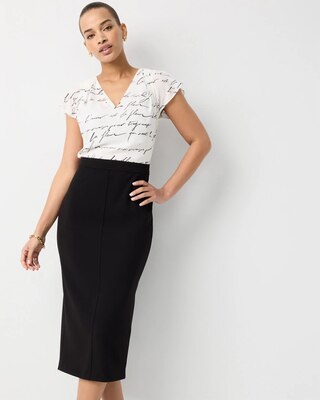 Satin Blouse Sheath Dress