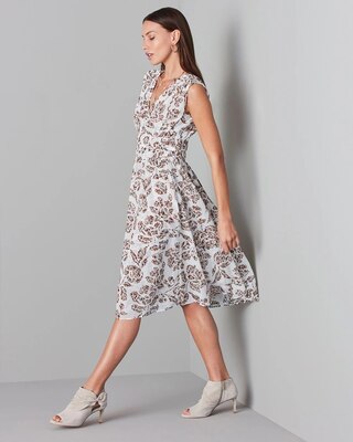 Floral-Print Fit-And-Flare Dress