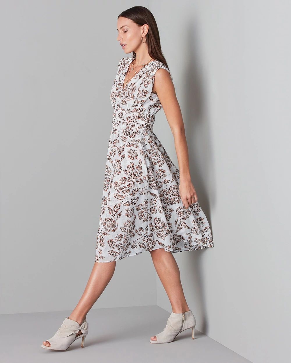 Floral-Print Fit-And-Flare Dress