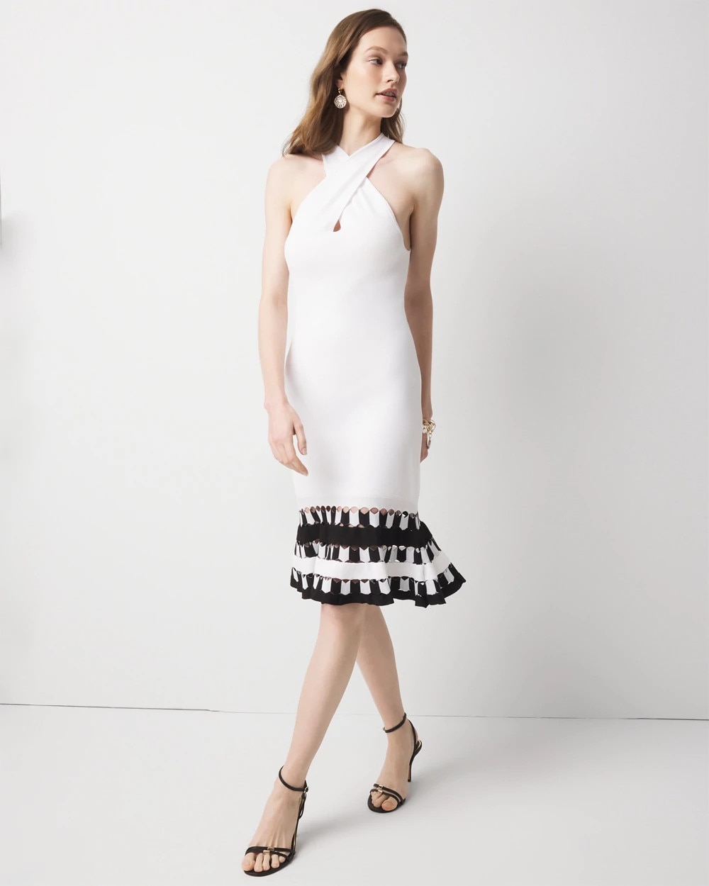 Keyhole Halter Sweater Dress