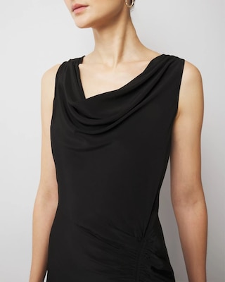 Cowl Neck Ruched Midi Dress click to view larger image.