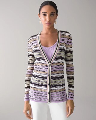 Petite Multi-Stripe Cardigan