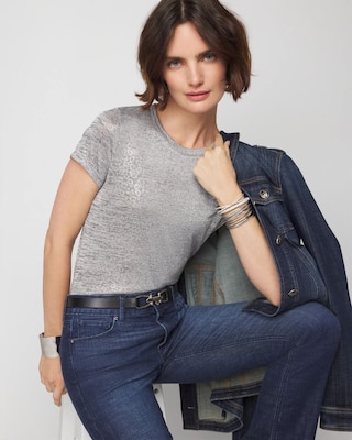 Short Sleeve Foil Crewneck Tee click to view larger image.