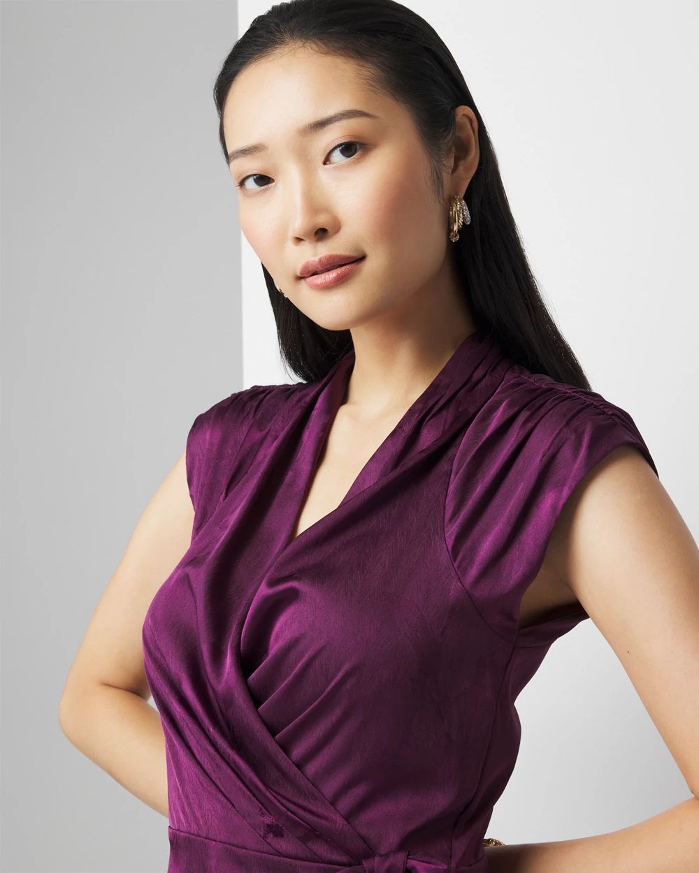 Draped Midi Dress click to view larger image.