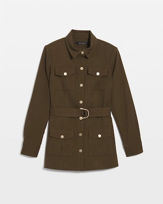 Twill Belted Utility Shacket click to view larger image.