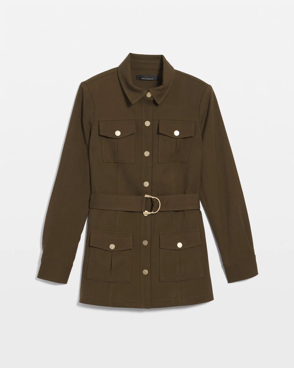 Twill Belted Utility Shacket click to view larger image.