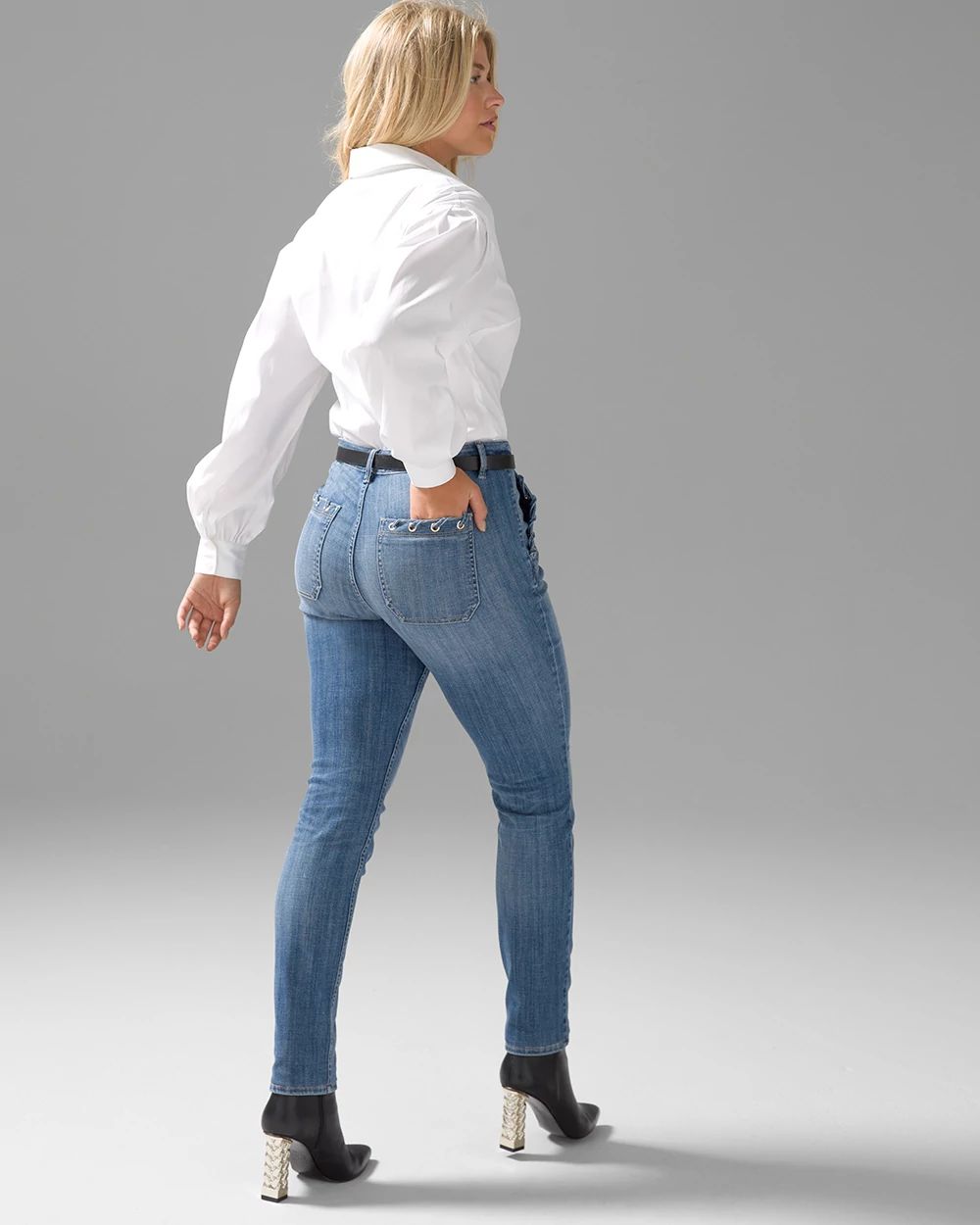 High-Rise Everyday Soft Denim™ Grommet Pocket Slim Jeans