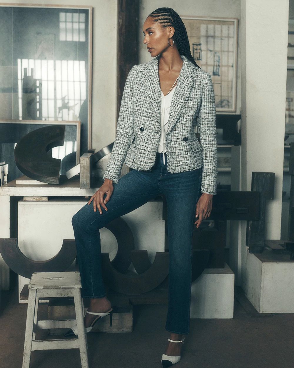 High-Rise Straight Jeans