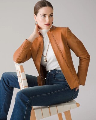Whipstitch Leather Jacket