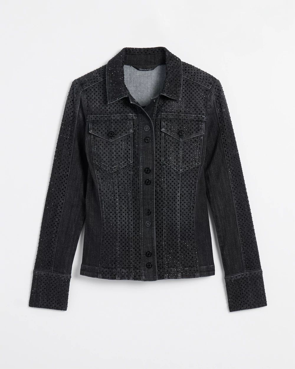 Petite All Over Embellished Denim Jacket