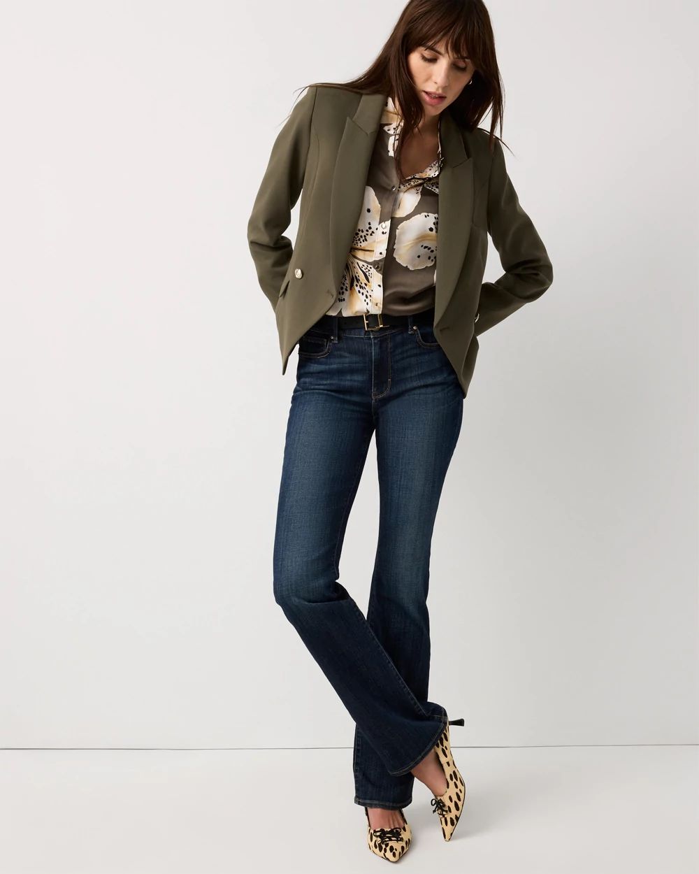 Petite Cropped Double Button Blazer click to view larger image.
