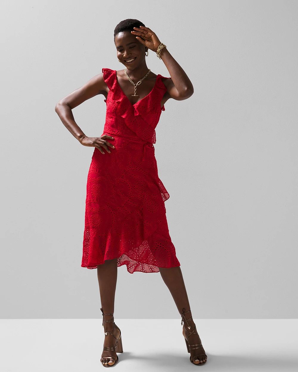 White house black market red dress best sale