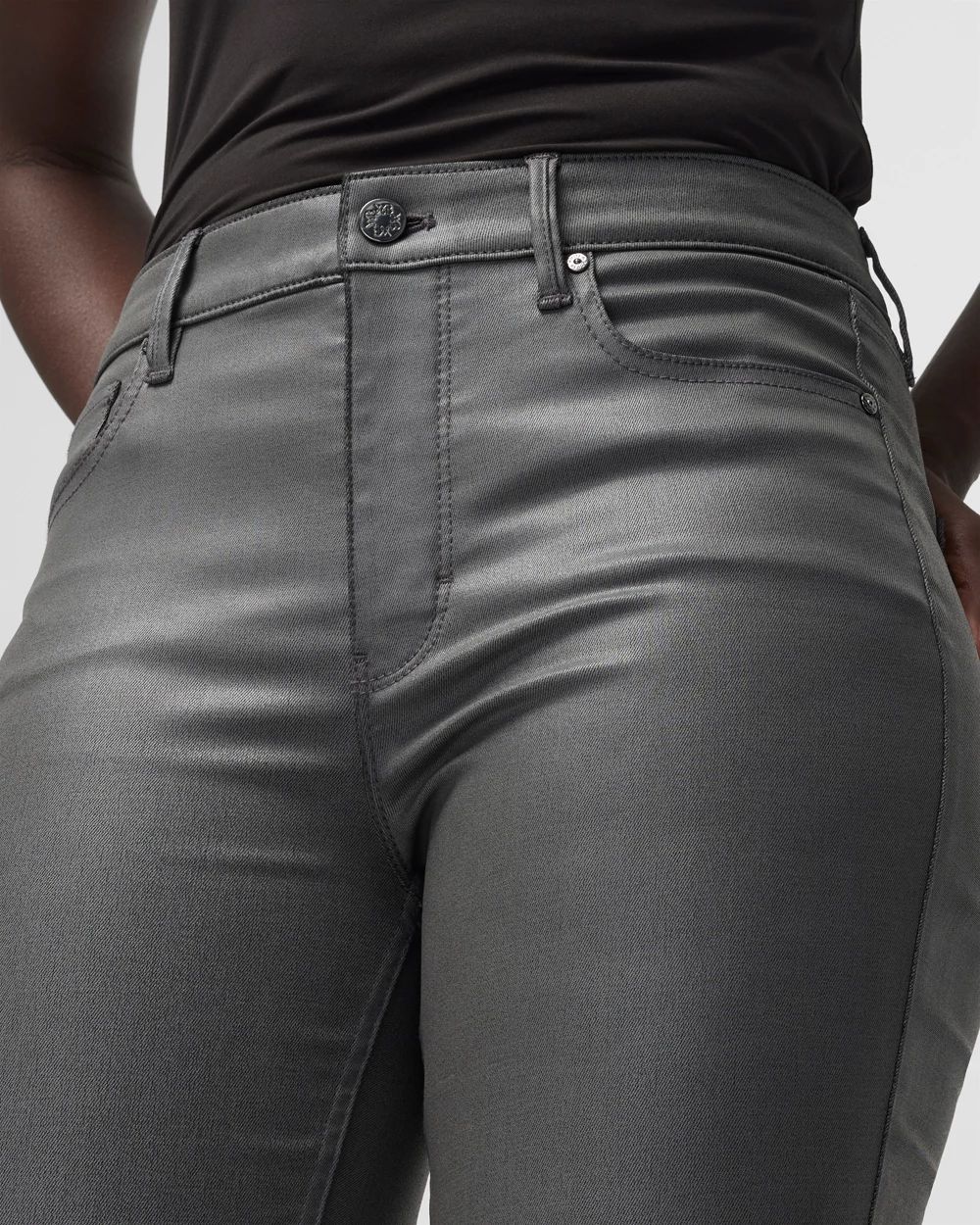 Curvy High-Rise Coated Skinny Jeans