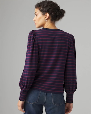 Long Sleeve Tee with Smocked Cuffs click to view larger image.