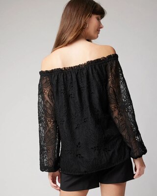 Off-the-Shoulder Eyelet Blouse