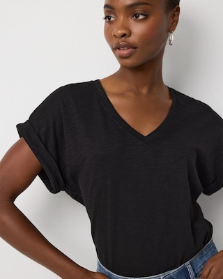 V-neck Short Sleeve Tee click to view larger image.