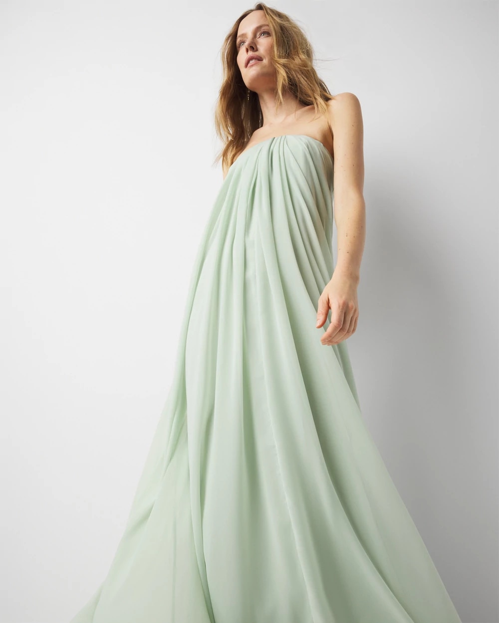 Strapless Chiffon Drape Gown - image 2