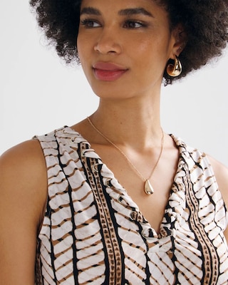 Matte Jersey Lace Notch Neck Tank