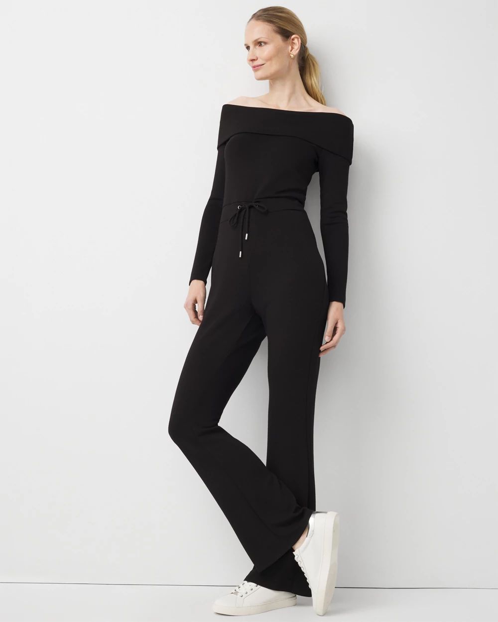 Petite Off-The-Shoulder Fold-Over Jumpsuit