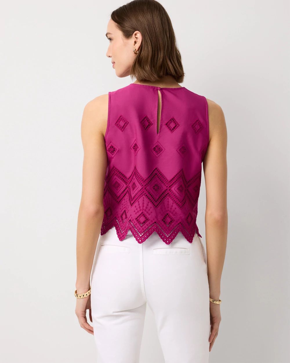 Embroidered Poplin Cropped Top click to view larger image.