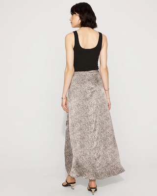 Satin Leopard Cinched Skirt click to view larger image.
