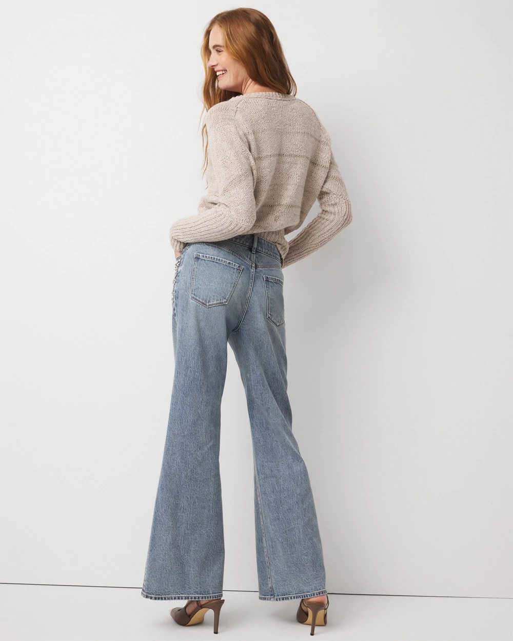 Rhinestone Extra High Rise Wide Leg Jean
