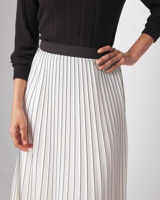 Smocked Pleated Midi Skirt click to view larger image.