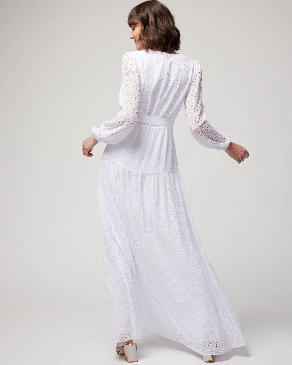 Long sleeve white eyelet dress shop