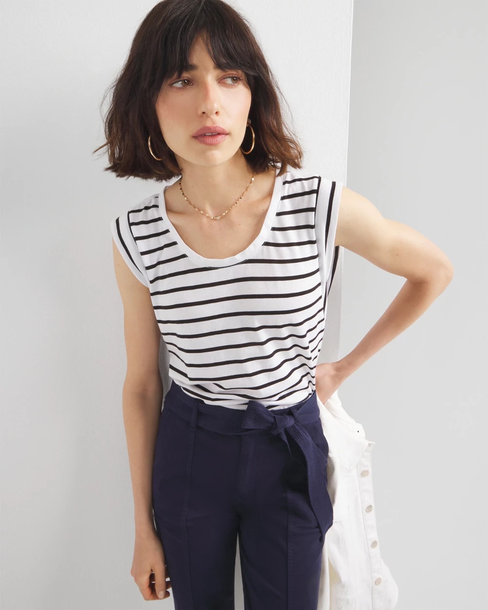 High-Rise Scoop Neck Tee